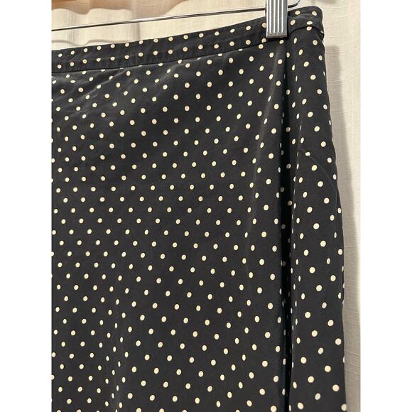 Kate Hill Womens Silk Midi Skirt Black with Polka Dots Size 10 - Picture 3 of 8